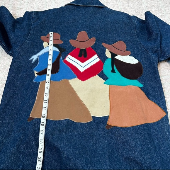 Vintage Lou Sehestedt Long Denim Southwest Mexico Jacket Size Medium Art to Wear - Picture 13 of 16